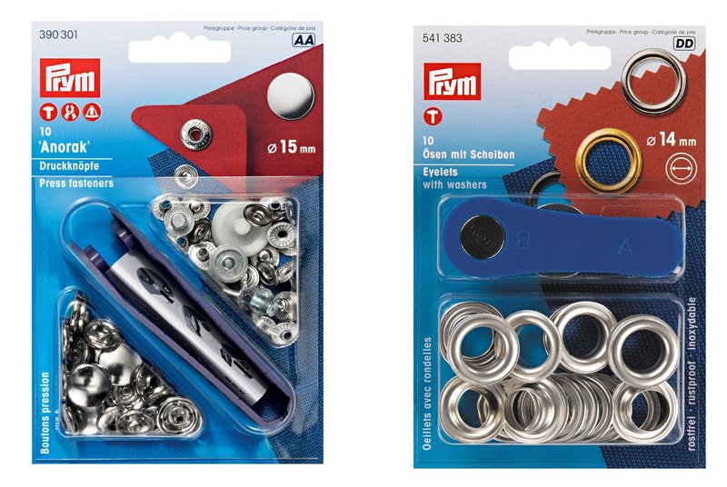 Non Sew Fasteners and eyelets