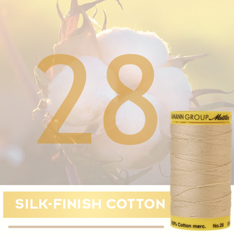 Cotton sewingthread - Silk Finish Cotton no.28 245m bobbin - box 5 bobbins in 1 colour - colournr. 1000