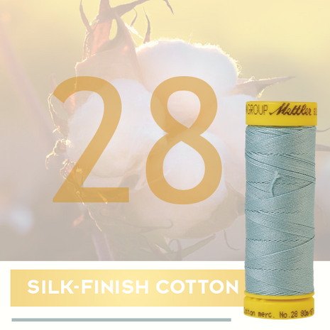 Katoenen naaigaren: Silk Finish Cotton dikte 28 80m klosjes - doos 5 klosjes in kleur 0020