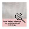Dunne plakbare volumevlies met verstevigingsdraad in de lengte 90cm - Staal / monster / proefstukje ongeveer 10 x 10 cm voor pl