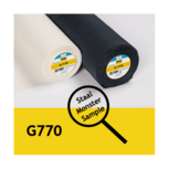 G770 Vlieseline staal / monster / proefstukje ong. 10 x 10 cm voor plakproef wit of zwart