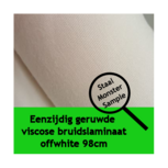 E&eacute;nzijdig geruwde viscose bruidslaminaat offwhite 98cm: Staal / monster / proefstukje ongeveer 10 x 10 cm voor plakproef