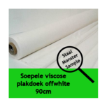 Soepele viscose plakdoek offwhite 90cm: Staal / monster / proefstukje ongeveer 10 x 10 cm voor plakproef 