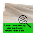 Staal van  linnen tussenvoering voor o.a. kragen - niet plakbaar naturel finish 3 eko 80cm breed - 71% linnen 29% katoen