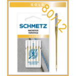 GOLD TOPSTITCH Naaimachine naalden met groot oog dikte 80-12 voor dik of doorstik garen Schmetz pakje 5 stuks
