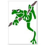 frog on brache 9x13,5cm machine embroidery pattern