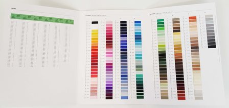 Kleurkaart van amanda zijdegaren, alle kleuren die er zijn in dit mooie garen