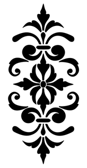 Fleur de lis groot symmetrisch borduurpatroon:  13x29,5cm