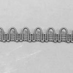 Lusjesband grijs 12mm voor knoopsluiting in bruidsmode met rekbare lusjes per meter 