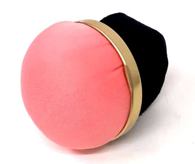 Professional pincushion for use on the arm with click closure BOHIN  - Pink cushion, golden rim and black wristband