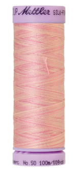 Katoenen naaigaren: Silk Finish Cotton multicolour dikte 50 100m klosje kleur 9837 - Amann Group Mettler
