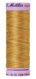 Katoenen naaigaren: Silk Finish Cotton multicolour dikte 50 100m klosje kleur 9835 - Amann Group Mettler