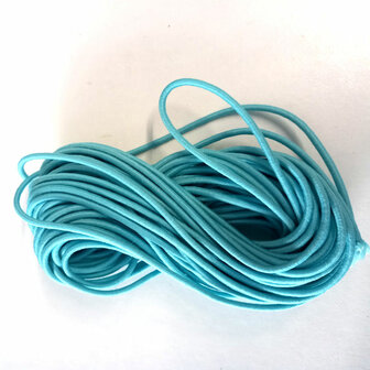 Koordelastiek 3mm doorsnede per 10 meter aqua / turquoise