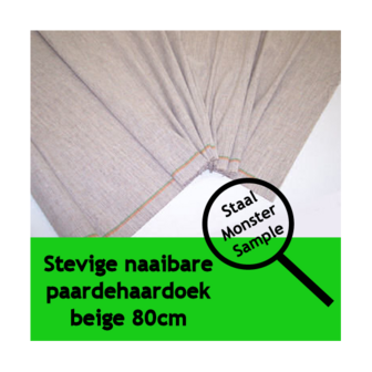 Stevige naaibare paardehaardoek beige 80cm staal of proefstukje