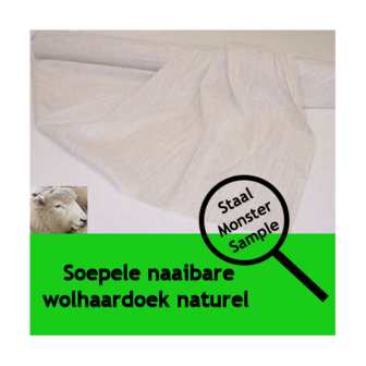 Soepele naaibare wolhaardoek naturel 80 cm