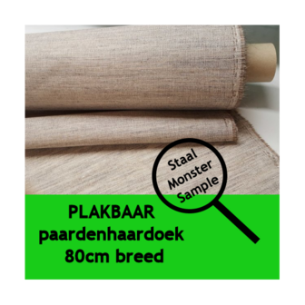 PLAKBAAR paardenhaardoek 80cm breed - Staal / monster / proefstukje ongeveer 10 x 10 cm voor plakproef 