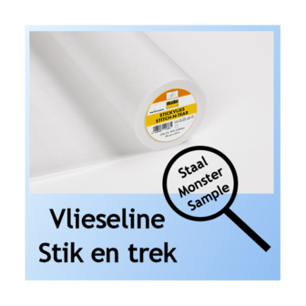 Stik en trek vlieseline WIT - Staal / monster / proefstukje ongeveer 10 x 10 cm voor plakproef 