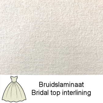2-zijdig geruwde viscose bruidslaminaat offwhite fin2 OF 102 cm breed