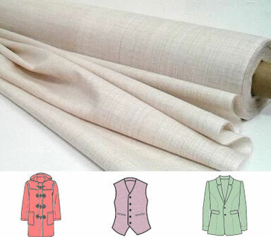 Natural fusible woven interlining "polyquick" beige 90cm wide - made from viscose/rayon and cotton