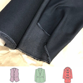 Natural fusible woven interlining "polyquick" black 90cm wide - made from viscose/rayon and cotton - roll 30m