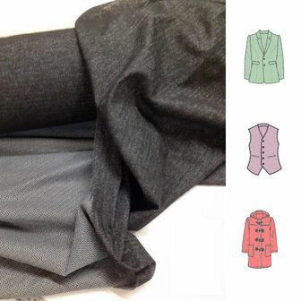 Supple fusable viscose interlining black 150cm wide