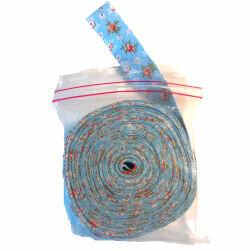 Cotton bias binding pattern millefleurs sky blue 20mm roll 10m