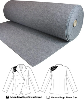 Mouw en schoudervulling viltvlies - polyester vlies voor de mouwkop en het maken of aanpassen van schoudervullingen