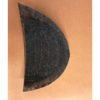 Onderzijde schoudervulling vilt antraciet met foam kern &mdash; Underside felt shoulder pad anthracite with foam core