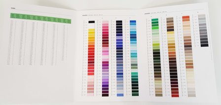 Kleurkaart van amanda zijdegaren, alle kleuren die er zijn in dit mooie garen