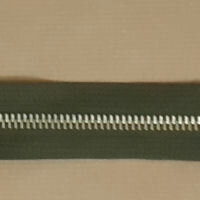 Open end (separating) zip metal silver tooth 80cm long ARMY GREEN size 5 YKK