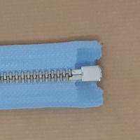 Open end (separating) zip metal silver tooth 80cm long LIGHT BLUE size 5 Optilon 7121