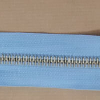 Open end (separating) zip metal silver tooth 80cm long LIGHT BLUE size 5 Optilon 7121