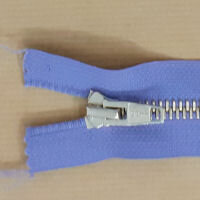 Open end (separating) zip metal silver tooth 70cm long LAVENDER BLUE size 5 Optilon