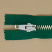 Open end (separating) zip metal silver tooth 85cm long GRASS GREEN size 5 Optilon 5128