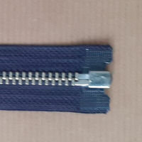 Open end (separating) zip metal silver tooth 70cm long DARKBLUE size 5 Optilon 9874