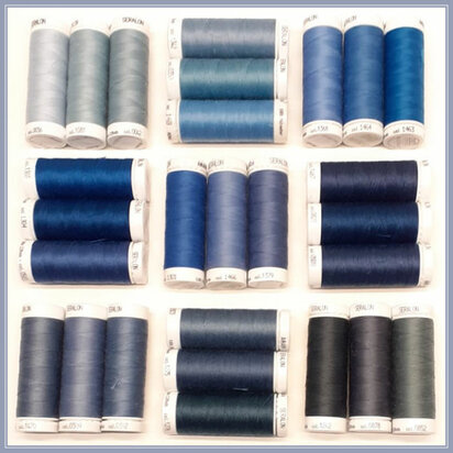 Seralon 200m Blue Bluegrey universal sewingthread (on colourchart in row 7)