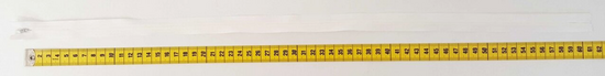 Blinde rits wit 60 cm lang