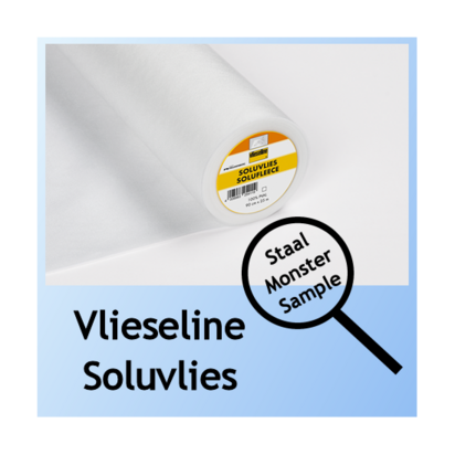 Soluvlies in water oplosbaar vlieseline wit - Staal / monster / proefstukje ongeveer 10 x 10 cm voor plakproef 