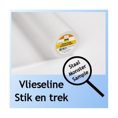 Stik en trek vlieseline WIT - Staal / monster / proefstukje ongeveer 10 x 10 cm voor plakproef 
