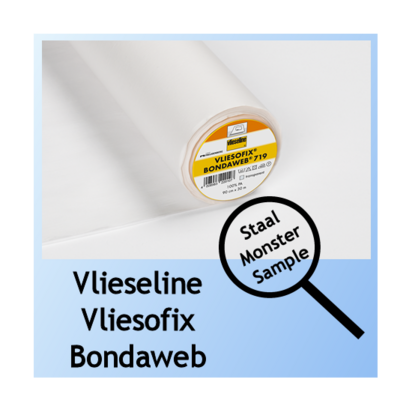 Vliesofix dubbelzijdig plakvlies vlieseline - Staal / monster / proefstukje ongeveer 10 x 10 cm voor plakproef 