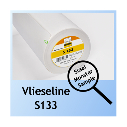 S133 superstevig van vlieseline voor tasbodems en petkleppen - Staal / monster / proefstukje ongeveer 10 x 10 cm voor plakproef