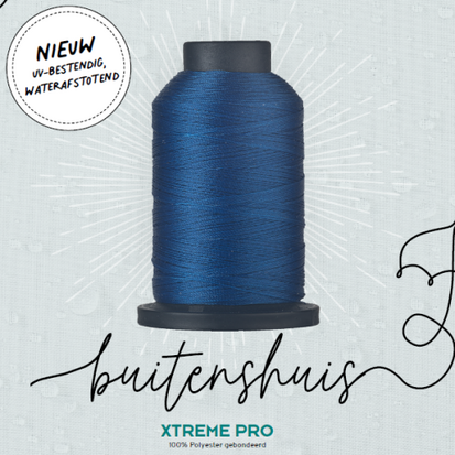 MEDITERRAAN BLAUW Xtreme Pro Naaigaren - UV bestendig en PFC-vrij water afstotend - hét garen voor extreme omstandig