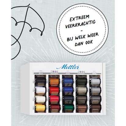 Garenkast met Xtreme Pro Naaigaren - UV bestendig en PFC-vrij water afstotend - hét garen voor extreme omstandigheden