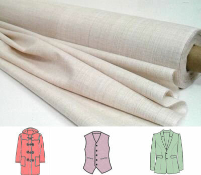 Natural fusible woven interlining "polyquick" beige 90cm wide - made from viscose/rayon and cotton