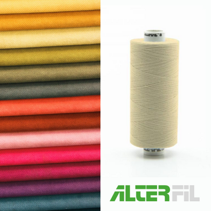 Alterfil S naaigaren en lockgaren - met Anti-rimpelcoating voor gladde naden - klos 1000m - lichtgeel kleur 09082