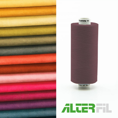 Alterfil S naaigaren en lockgaren - met Anti-rimpelcoating voor gladde naden - klos 1000m - WIJNROOD kleur 00832