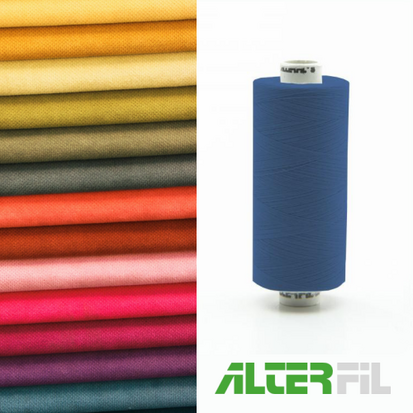 Alterfil S naaigaren en lockgaren - met Anti-rimpelcoating voor gladde naden - klos 1000m - KOBALT BLAUW kleur 28333