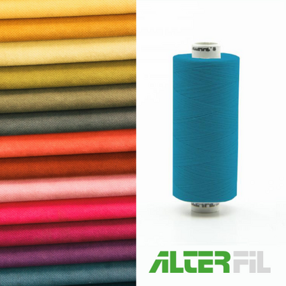 Alterfil S naaigaren en lockgaren - met Anti-rimpelcoating voor gladde naden - klos 1000m - HELDER BLAUW kleur 24653