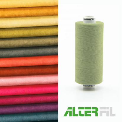 Alterfil-S naaigaren en lockgaren met Anti-rimpelcoating voor gladde naden klos 1000m LIMOEN / LIME GROEN kleur 11373