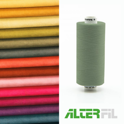 Alterfil-S naaigaren en lockgaren met Anti-rimpelcoating voor gladde naden klos 1000m PEER GROEN kleur 13062